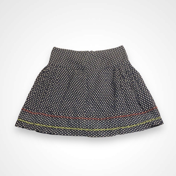 Fossil Dresses & Skirts - Fossil Boho Polka Dot Embroidered Trim Skirt Size 4